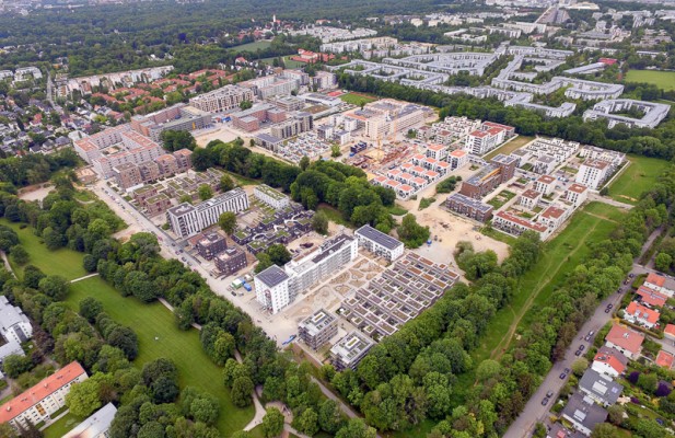 Ökologische Mustersiedelung im Prinz-Eugen-Park in München (Foto: Peter Villain)