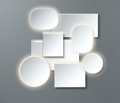 Neu in der Lichtspiegelserie Geberit Option: runde und ovale Formen. Die Option Plus Square Modelle sind in der neuen Farbe Schwarz matt erhältlich.