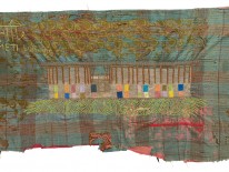 Gestickte Darstellung der METI-Schule in Bangladesh von Anna Heringer Studio (© Günter König)