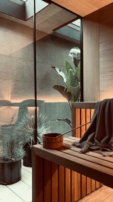 Sauna mit Wintergarten – totale Privacy