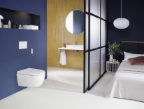 Mit dem neuen Geberit AquaClean Alba bringt Geberit den Komfort eines Dusch-WCs in jedes Hotelbad.